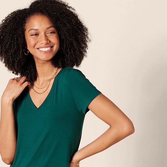 Green V-Neck Midi Dress image 5